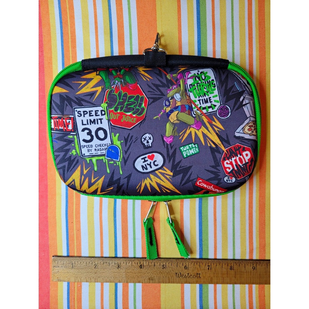Nickelodeon TMNT Leonardo Small Zip Pouch Wrist Strap Black/Green Polyester